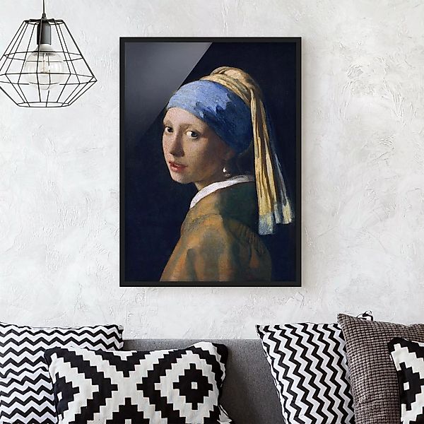 Bild mit Rahmen Kunstdruck - Hochformat Jan Vermeer van Delft - Das Mädchen günstig online kaufen