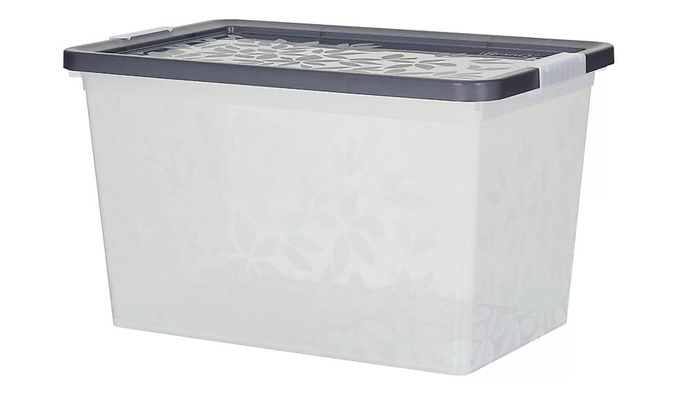 Aufbewahrungsbox mit Deckel - grau - Kunststoff - 59 cm - 35 cm - 39 cm - S günstig online kaufen
