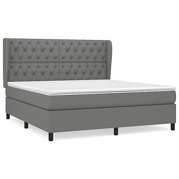 vidaXL Boxspringbett mit Matratze Dunkelgrau 160x200 cm Stoff1399059 günstig online kaufen