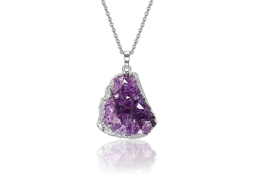 LuxusKollektion Kette mit Anhänger Amethyst Druse Halskette Natürliche Kris günstig online kaufen