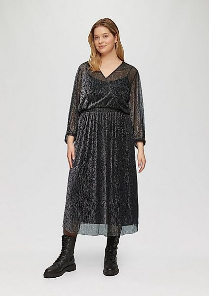 s.Oliver Midikleid Kleid Langes Meshkleid mit Glitzergarn und Smok-Detail günstig online kaufen