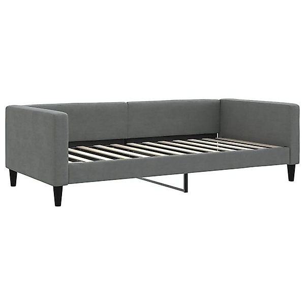 furnicato Bett Tagesbett Dunkelgrau 100x200 cm Stoff (1-tlg) günstig online kaufen