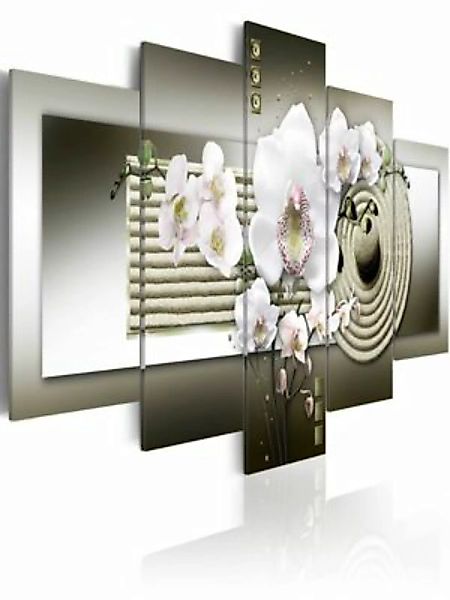 artgeist Wandbild Orchid and zen garden in grey mehrfarbig Gr. 200 x 100 günstig online kaufen