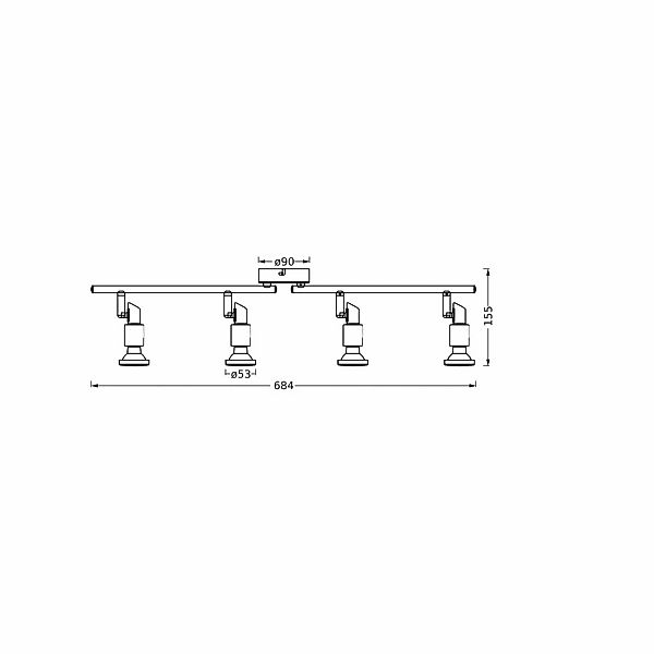 OSRAM Deckenstrahler, schwarz 4-flg. Metall GU10-LED 927 dim günstig online kaufen