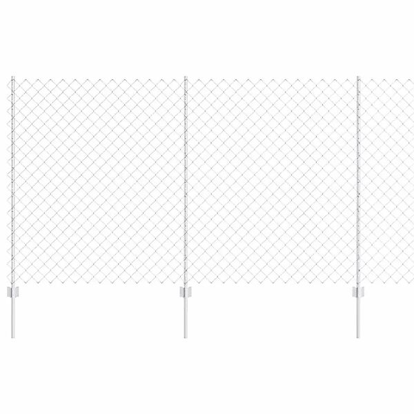 vidaXL Zaun mit Pfosten Silber 1,4 x 10 m Stahl 3336298 günstig online kaufen