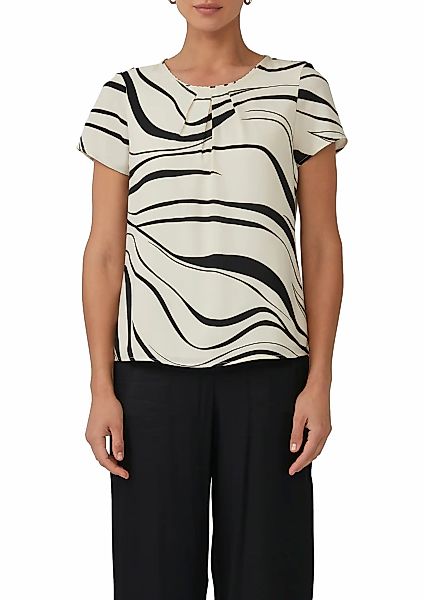 s.Oliver BLACK LABEL Kurzarmbluse, mit All-Over Print günstig online kaufen