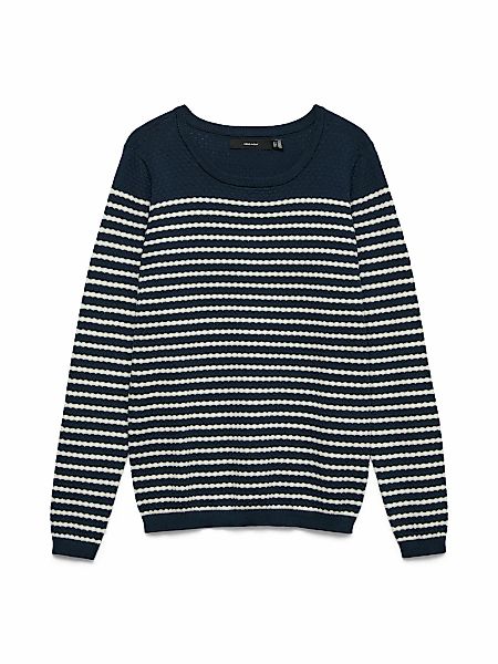 Vero Moda Rundhalspullover "VMCARE STRUCTURE LS O-NECK BLOU NOOS", mit Stru günstig online kaufen