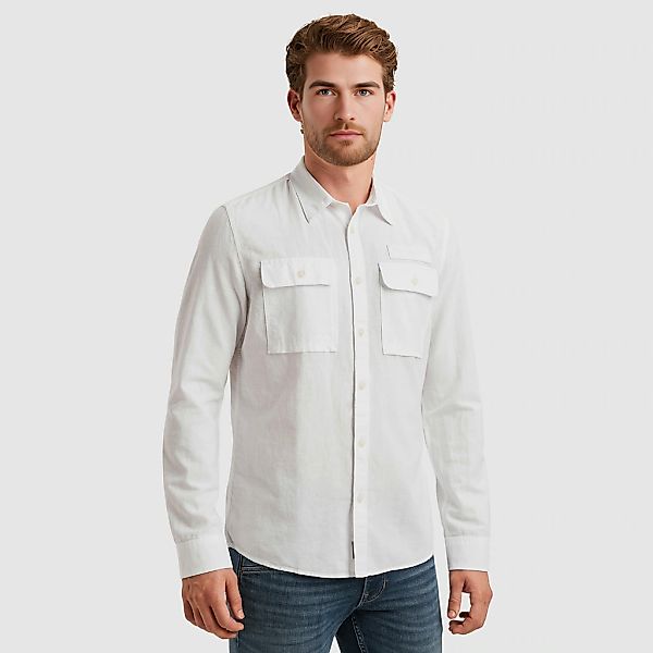 PME LEGEND Langarmhemd "Long Sleeve Shirt Cotton/linen", mit Brusttaschen u günstig online kaufen