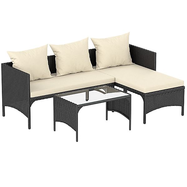 BIGZZIA Gartenlounge-Set Outdoor Gartenmöbel-Set Polyrattan, mit günstig online kaufen