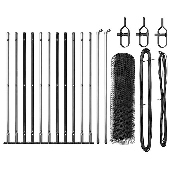 vidaXL Zaunpfosten Grau 25 x 0,6 m 13 mm Maschen Stahl und PVC 3353649 günstig online kaufen