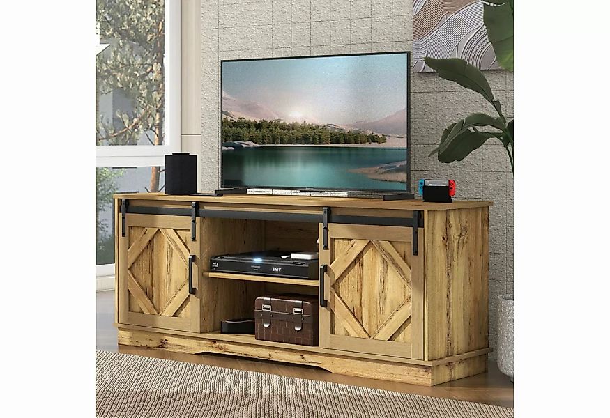 Odikalo TV-Schrank TV Stand Sideboard mit 2 Schiebetüren, einstellbare Rega günstig online kaufen