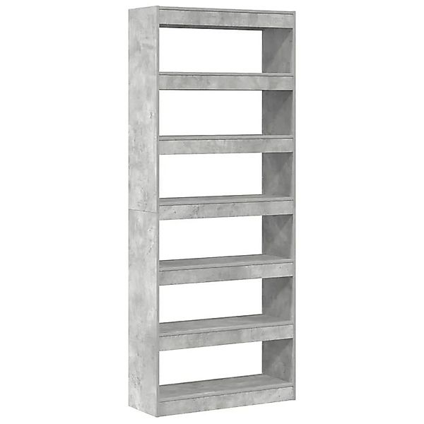 vidaXL Bücherregal mit Regal Betongrau 80 x 30 x 198 cm Holzwerkstoff 33339 günstig online kaufen