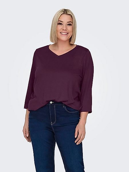 ONLY CARMAKOMA 3/4-Arm-Shirt CARCARLINNE V-NECK 3/4 TOP JRS BF günstig online kaufen