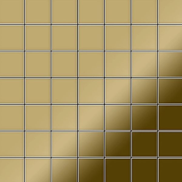 ALLOY Mosaik Fliese Massiv Metall Titan Hochglänzend Gold 1,6mm Stark Attic günstig online kaufen