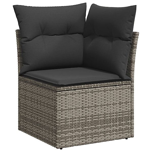 vidaXL Loungesofa Garten-Ecksofa mit Kissen Grau günstig online kaufen