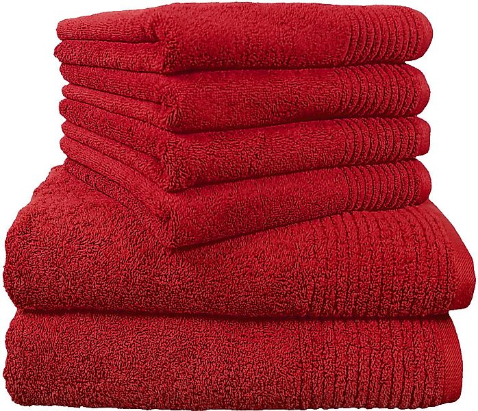 Dyckhoff Handtuch Set Brillant, Walkfrottee (Set, 6-St), mit Streifenbordür günstig online kaufen