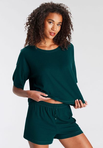 LASCANA Shorty Set, 2 Stk. tlg., aus schönem Ripp-Material günstig online kaufen