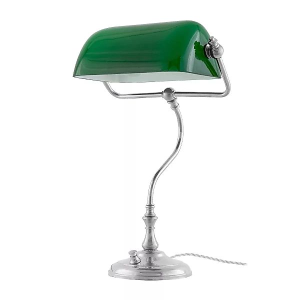Banklampe Tischleuchte Grün vernickelt günstig online kaufen