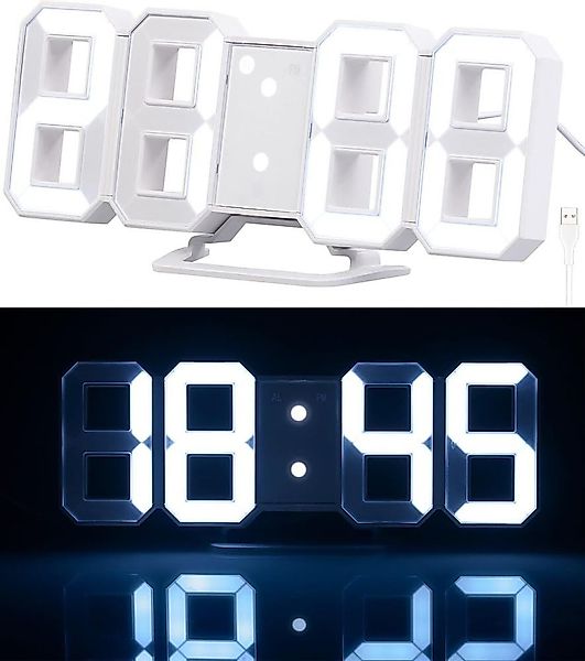 MEGAGOODS Digitaluhr 3D LED Digitaluhr Wanduhr günstig online kaufen