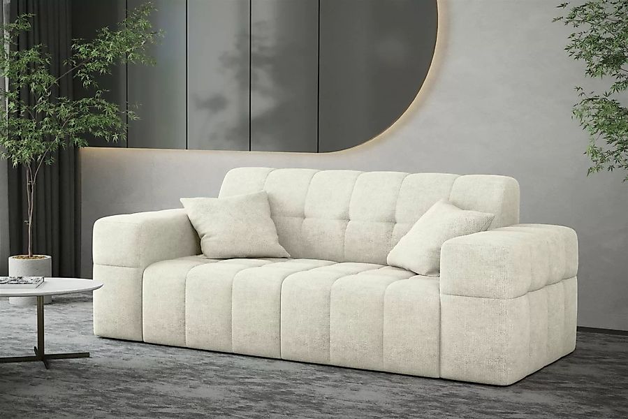 Fun Möbel Sofa Sofa Designer-Sofa NANCY 2-Sitzer in Stoff Harmony, Rundumbe günstig online kaufen