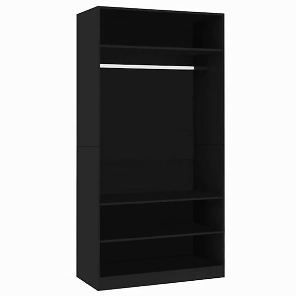 furnicato Kleiderschrank Schwarz 100x50x200 cm Holzwerkstoff (1-St) günstig online kaufen