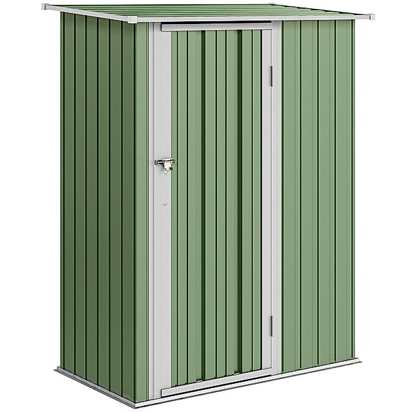 Outsunny Gerätehaus Gartenhaus Geräteschuppen mit Tür Outdoor Stahl Grün 14 günstig online kaufen