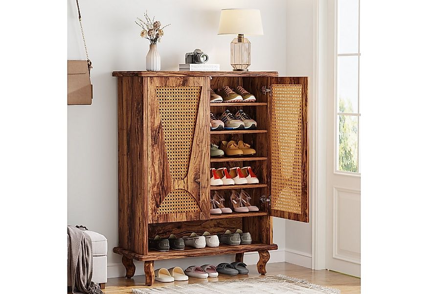 Tribesigns Schuhschrank mit 2 Türen, 110cm Schuhkipper schmal,7-stöckig, fü günstig online kaufen