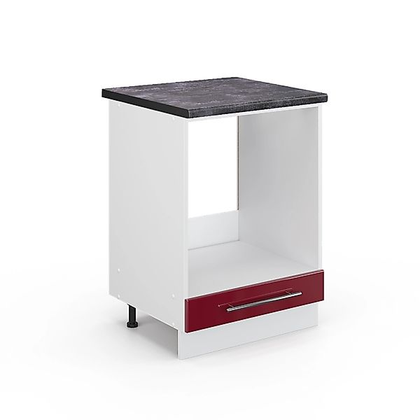 Vicco Herdumbauschrank Fame-Line Bordeaux Hochglanz/Weiß 60 cm AP Anthrazit günstig online kaufen