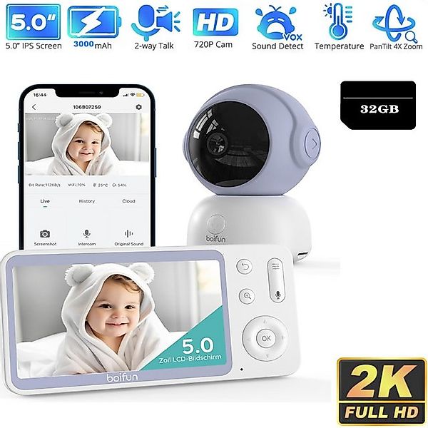 Boifun Babyphone Babyphone 720P mit Kamera 5 Zoll Baby Monitor, mit Kamera günstig online kaufen