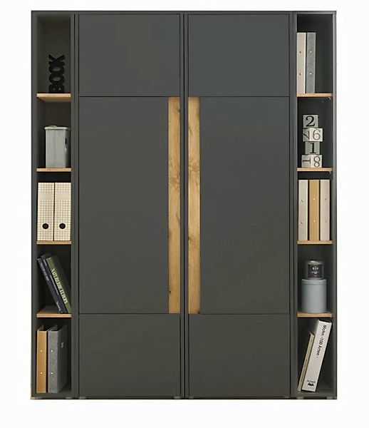 Furn.Design Aktenschrank Center (Büroschrank in grau mit Wotan Eiche, Set 4 günstig online kaufen