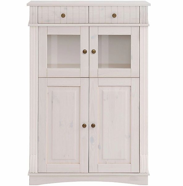 Home affaire Highboard "Teresa Mini-Vitrine mit Glastüren und 2 Schubkästen günstig online kaufen