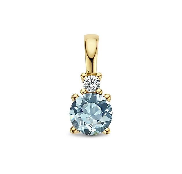 NICEANDnoble Kettenanhänger 585er Gelbgold Kettenanhänger Aquamarin Diamant günstig online kaufen