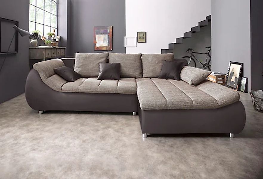 Home affaire Ecksofa »Imola, bequem, aktuelle Steppung im Sitz, L-Form, Bre günstig online kaufen