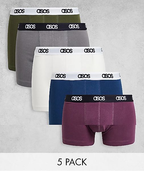 ASOS DESIGN – 5er-Pack Unterhosen-Bunt günstig online kaufen
