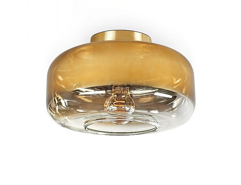 hofstein Deckenleuchte Deckenlampe aus Metall/Glas in Messingfarben/Goldfar günstig online kaufen