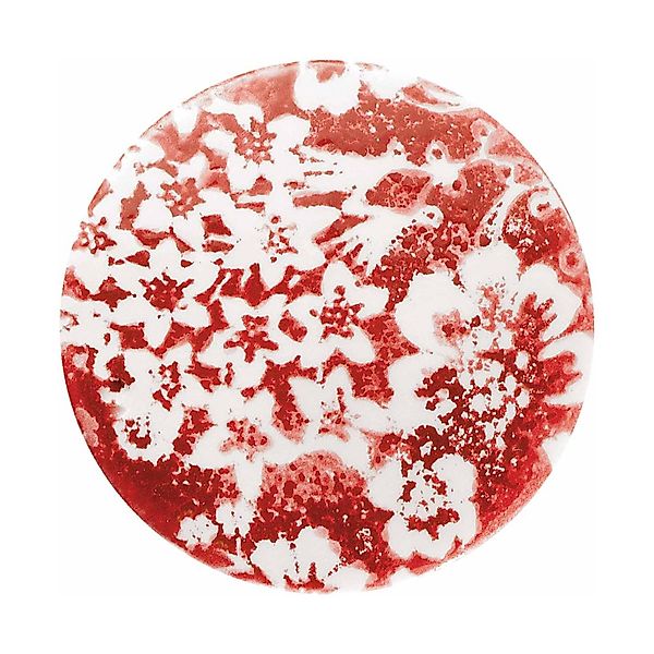 Hängelampe PI mit Blumenmuster, Ø 35 cm, rot/weiß günstig online kaufen