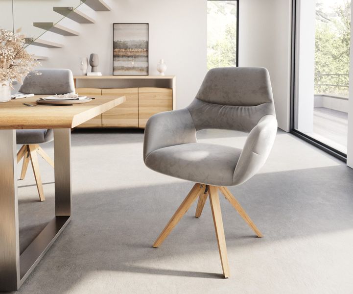 DELIFE Polsterstuhl Yago-Flex, mit Armlehnen Holzgestell günstig online kaufen