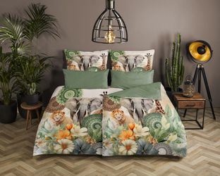 hip Wendebettwäsche "Sagadar" 3 Stk. tlg. Satin, Baumwolle, Reißverschluss, günstig online kaufen