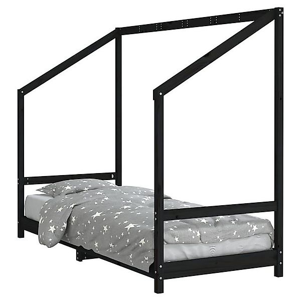 vidaXL Kinderbett, Jugendbett Schwarz 80x200 cm Massivholz Kiefer günstig online kaufen