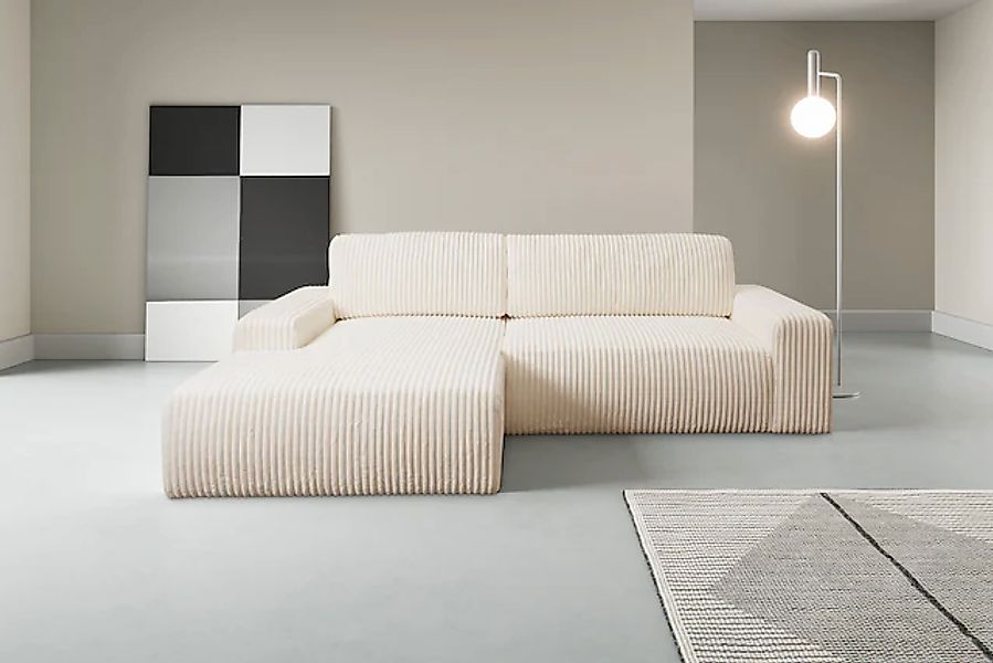 WERK2 Ecksofa "Rotterdam-L, kuschelweicher Cord oder Breitcord, L-Form, Bre günstig online kaufen
