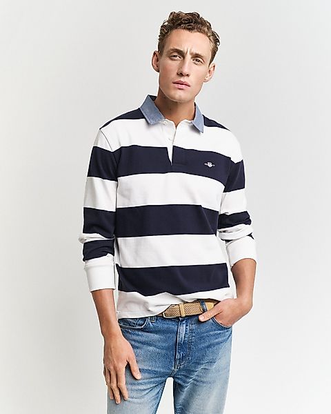 Gant Langarm-Poloshirt REG CHAMBRAY STRIPE HEAVY günstig online kaufen