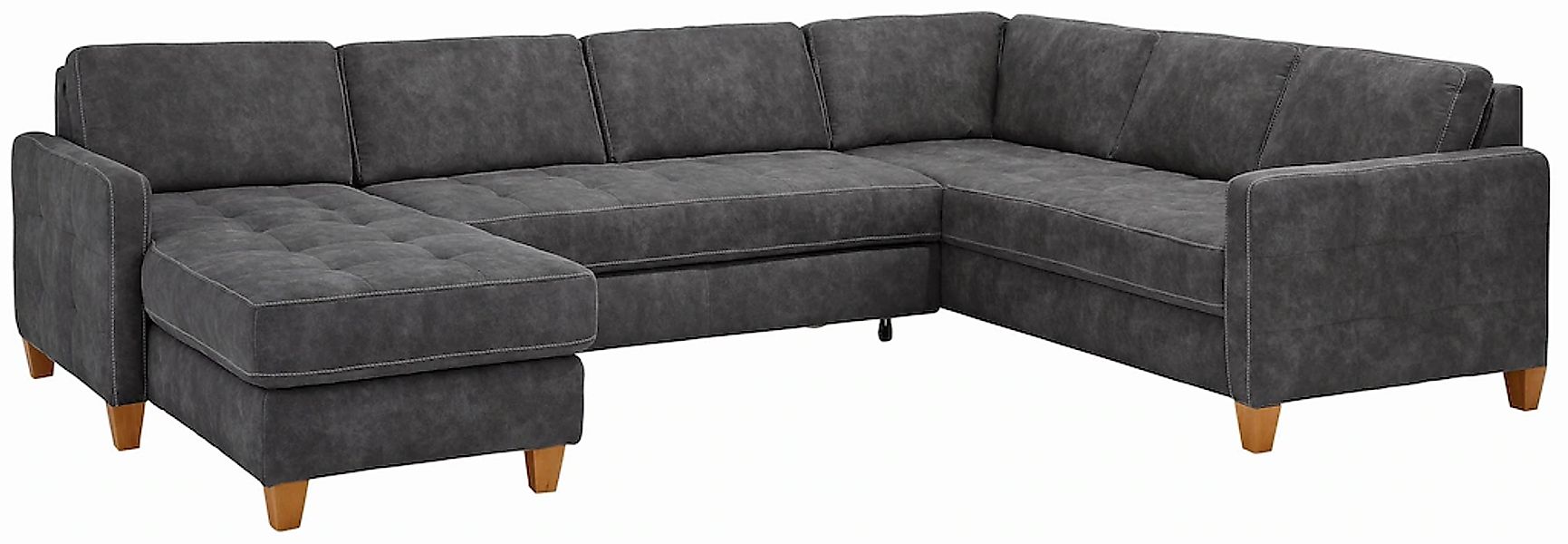 Home affaire Wohnlandschaft "Earl U-Form" wahlweise auch mit Bettfunktion o günstig online kaufen