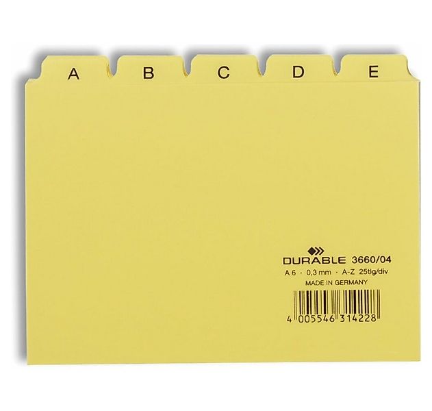 DURABLE Fächermappe Karteikartenregister A-Z gelb günstig online kaufen