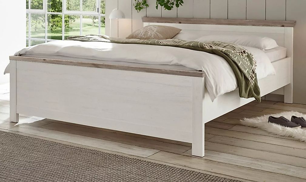 Furn.Design Bett Rovola (Doppelbett in Pinie weiß Landhaus, Liegefläche 180 günstig online kaufen