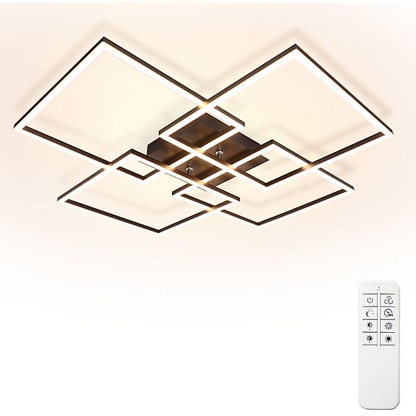 Nettlife LED Deckenleuchte Schlafzimmer Schwarz/Weiß Dimmbar günstig online kaufen