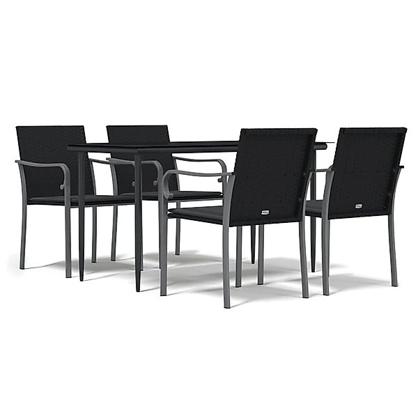 vidaXL 5-Tlg Garten-Essgruppe mit Kissen Poly Rattan und Stahl 3186947 günstig online kaufen
