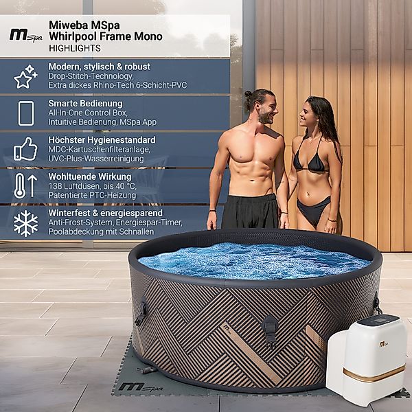 mSpa Whirlpool Outdoor Frame Mono F-MO062 Pool, (Whirlpool Outdoor 6 Person günstig online kaufen