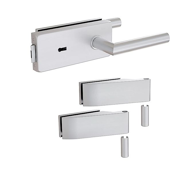 Levidor Glastürbeschlag Studio Eckig Buntbartschloss Aluminium günstig online kaufen