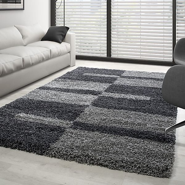 Carpettex Hochflor-Teppich Kariert Design, Läufer, Höhe: günstig online kaufen