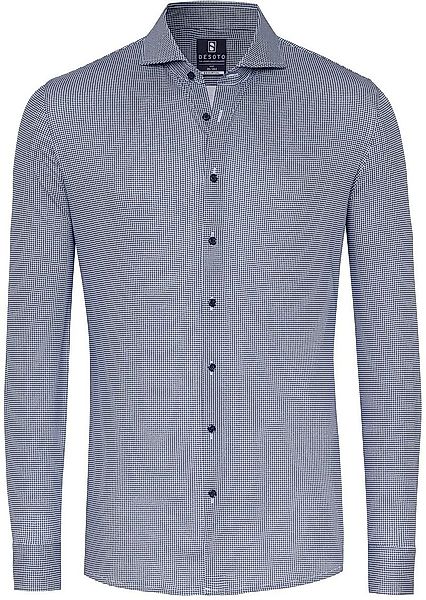 DESOTO Essential Hemd Hai Piqué Pied De Poule Blau - Größe 48 günstig online kaufen